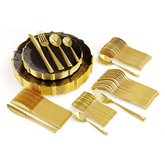420 Piece Smoke/Gold Petal Combo Set | Serves 60 Guests